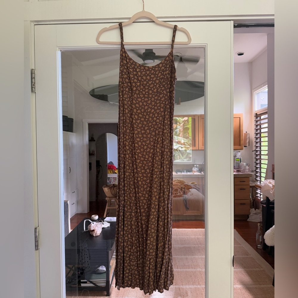 Brown Floral Maxi Dress